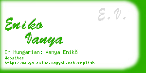 eniko vanya business card